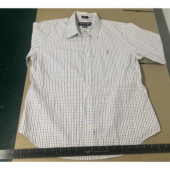 Men's polo Ralph Lauren longsleeve button-down plaid medium - Picture 14 of 14